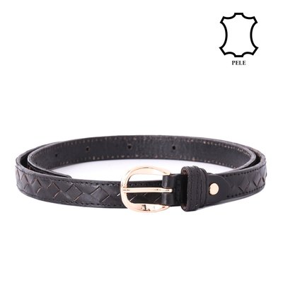 Genuine leather belt with diamonds