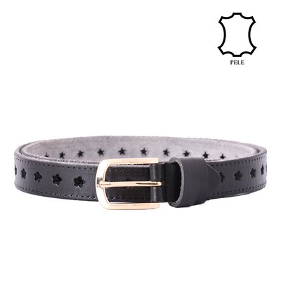 Genuine leather belt with stars