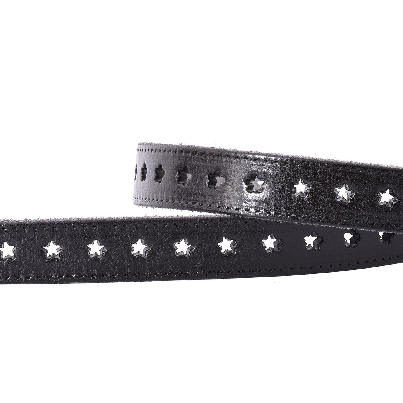 Genuine leather belt with stars