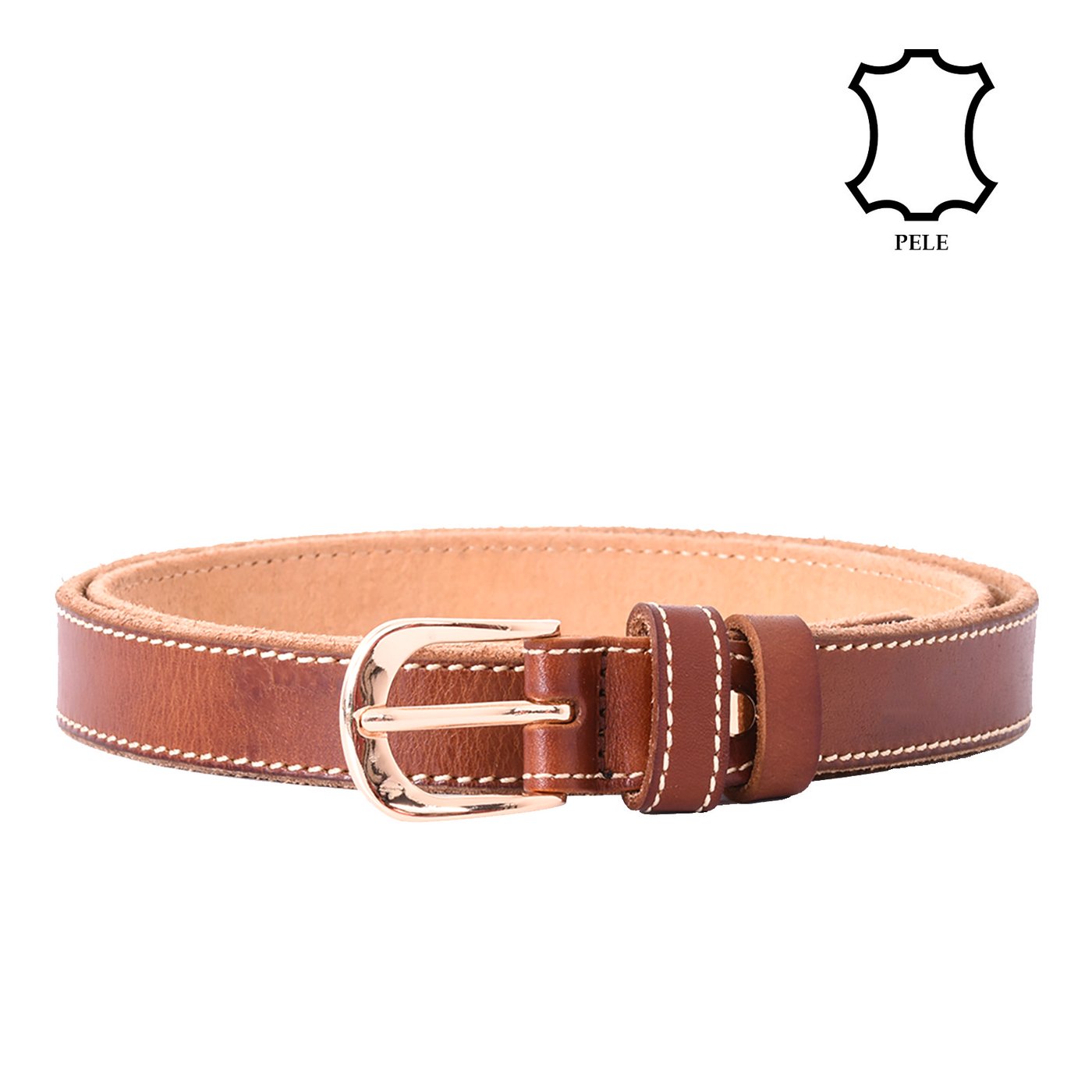 Ceinture en cuir véritable avec détails