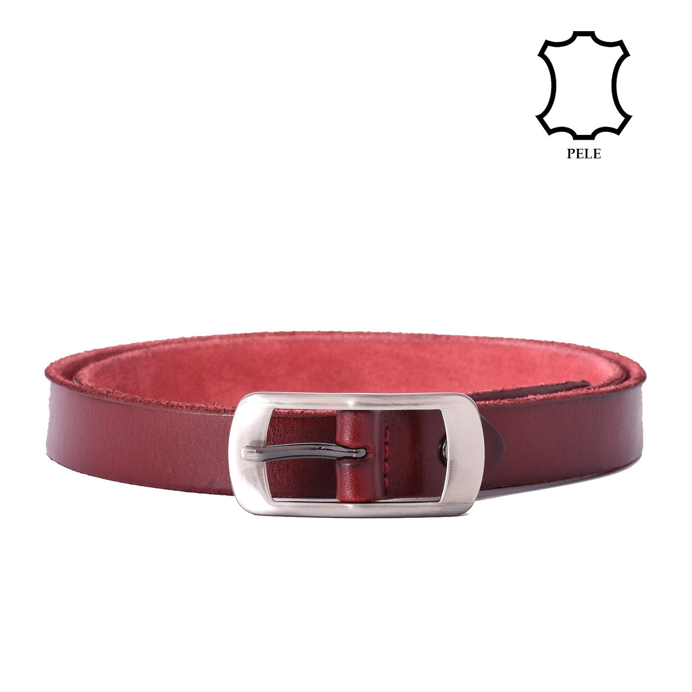 Leather belt with silver details