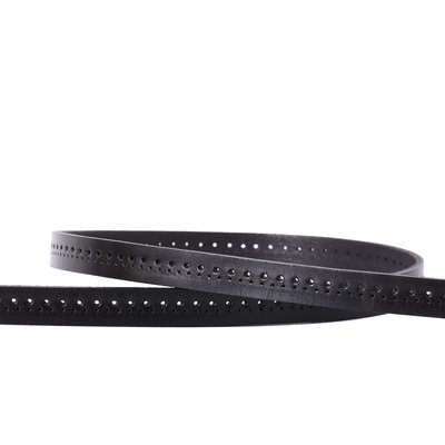 Slim leather belt with golden buckle