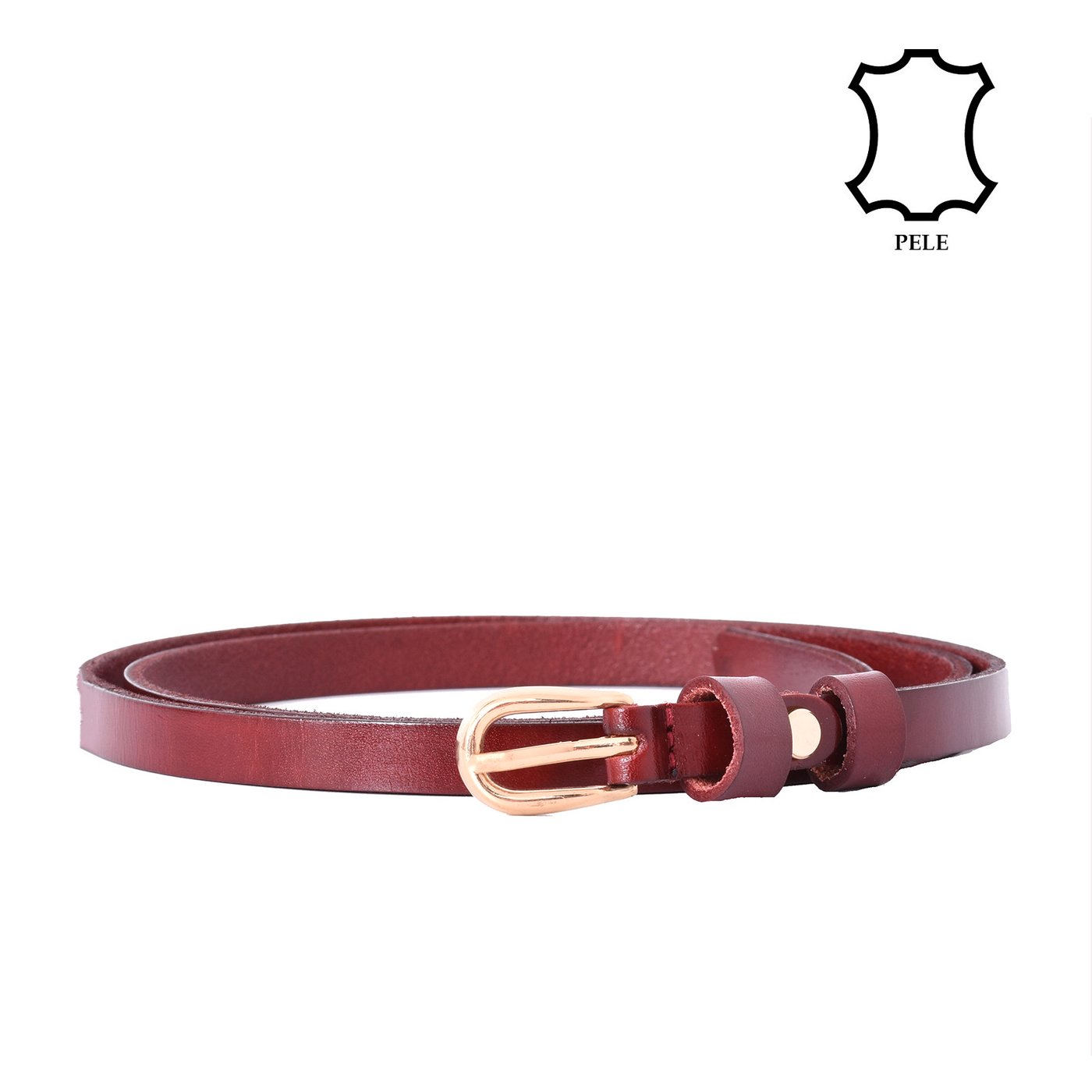 Ceinture en cuir véritable fine basique