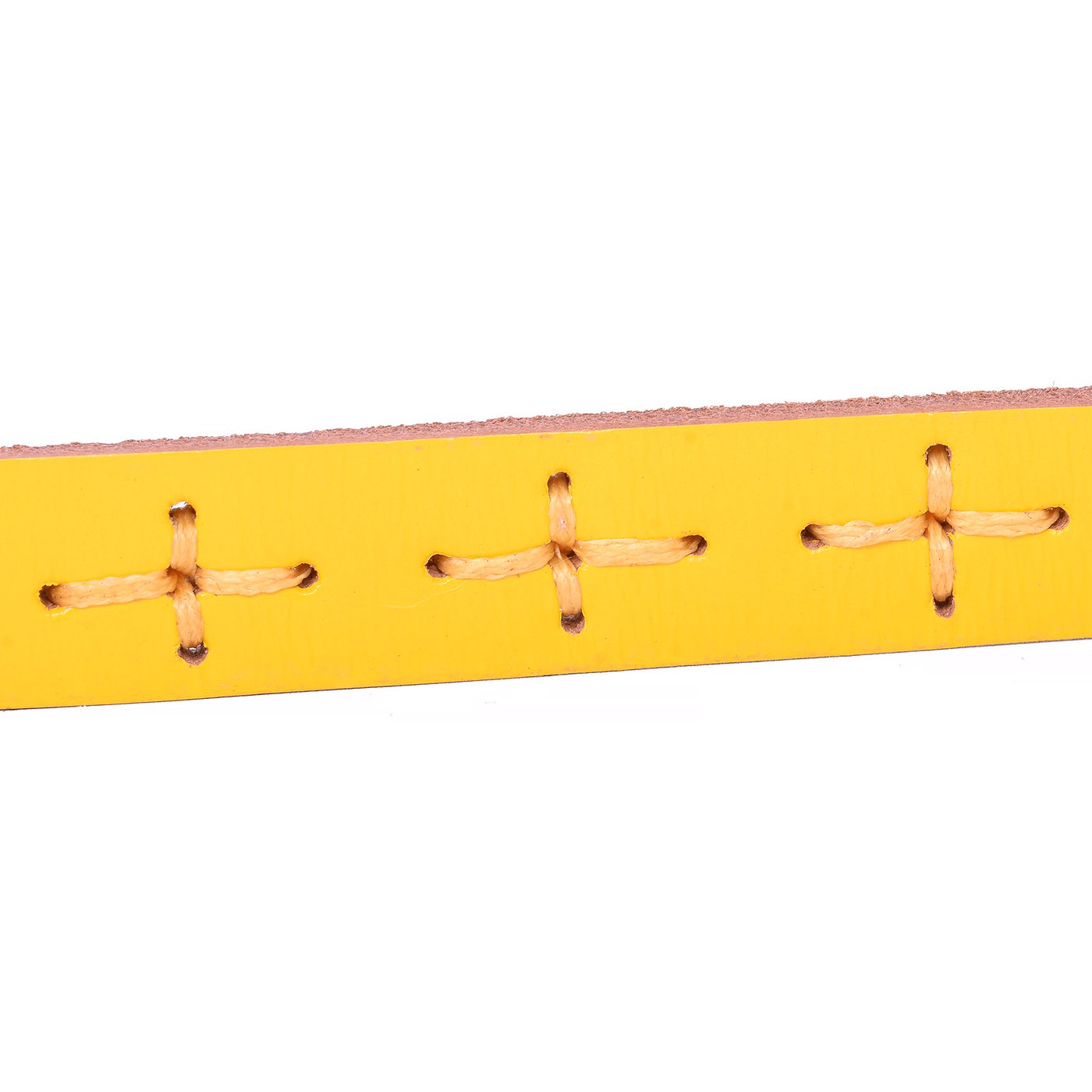 Slim leather belt with colored dots