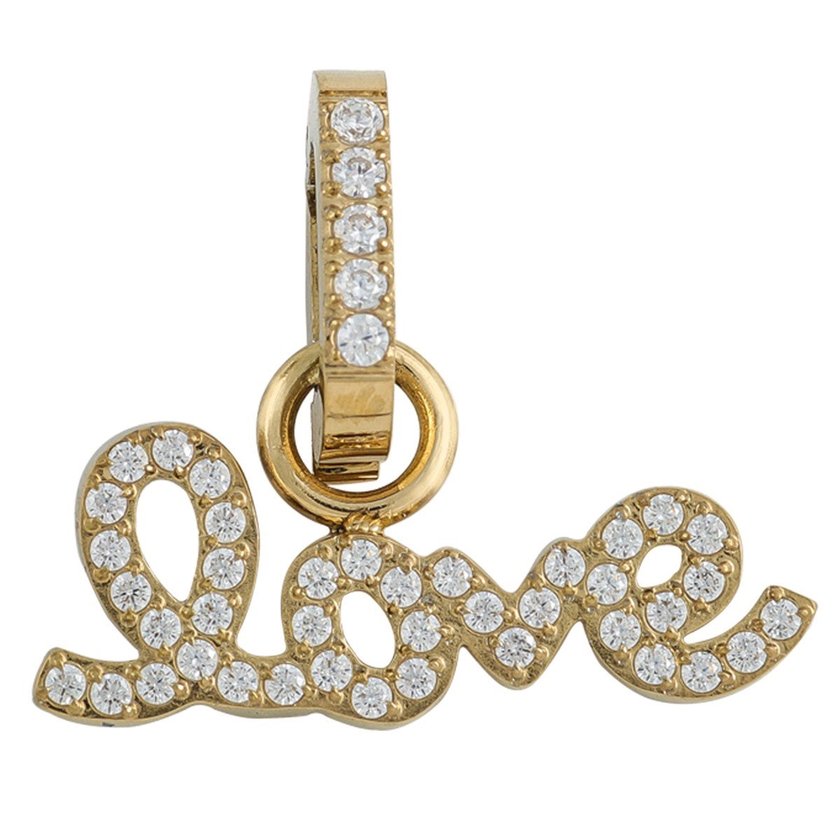 Pendente love com zircônias GB