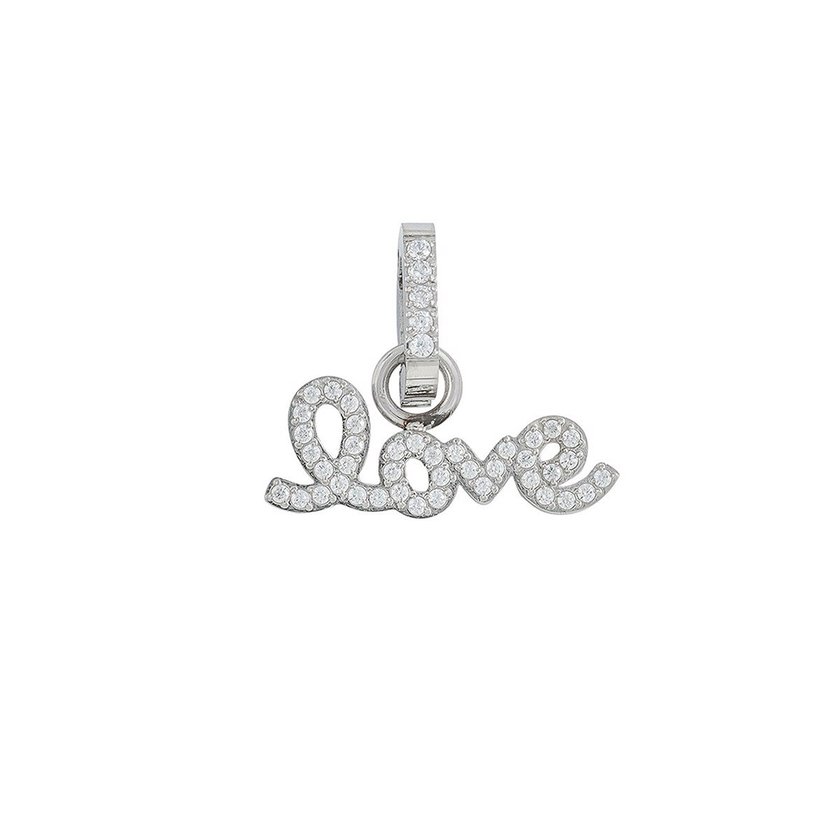 Pendente love com zircônias GB