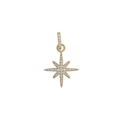 Charm Pendent estrela com zircônias