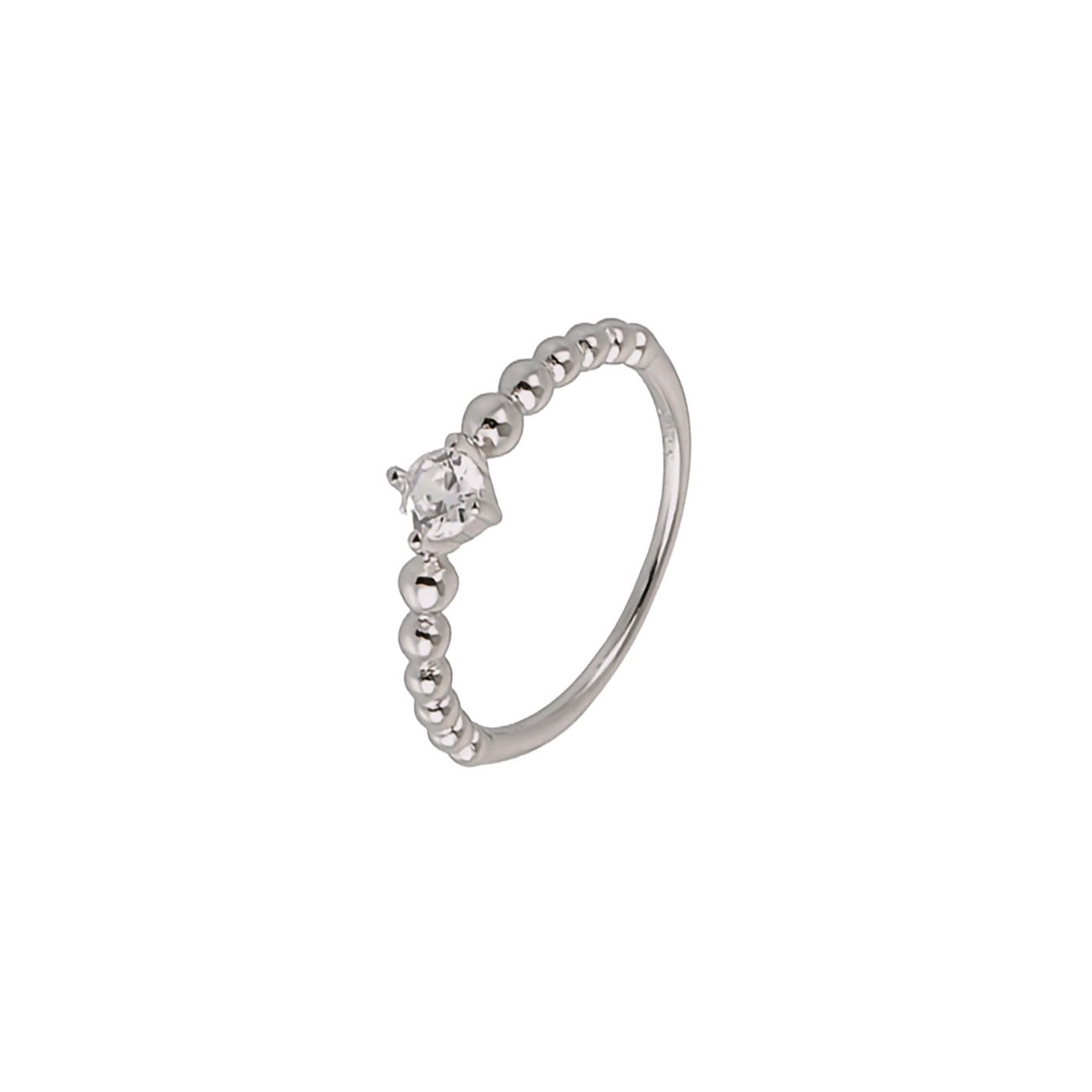 Luxury solitaire ring with small beads