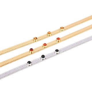 Pulseira em aço três pedras GB