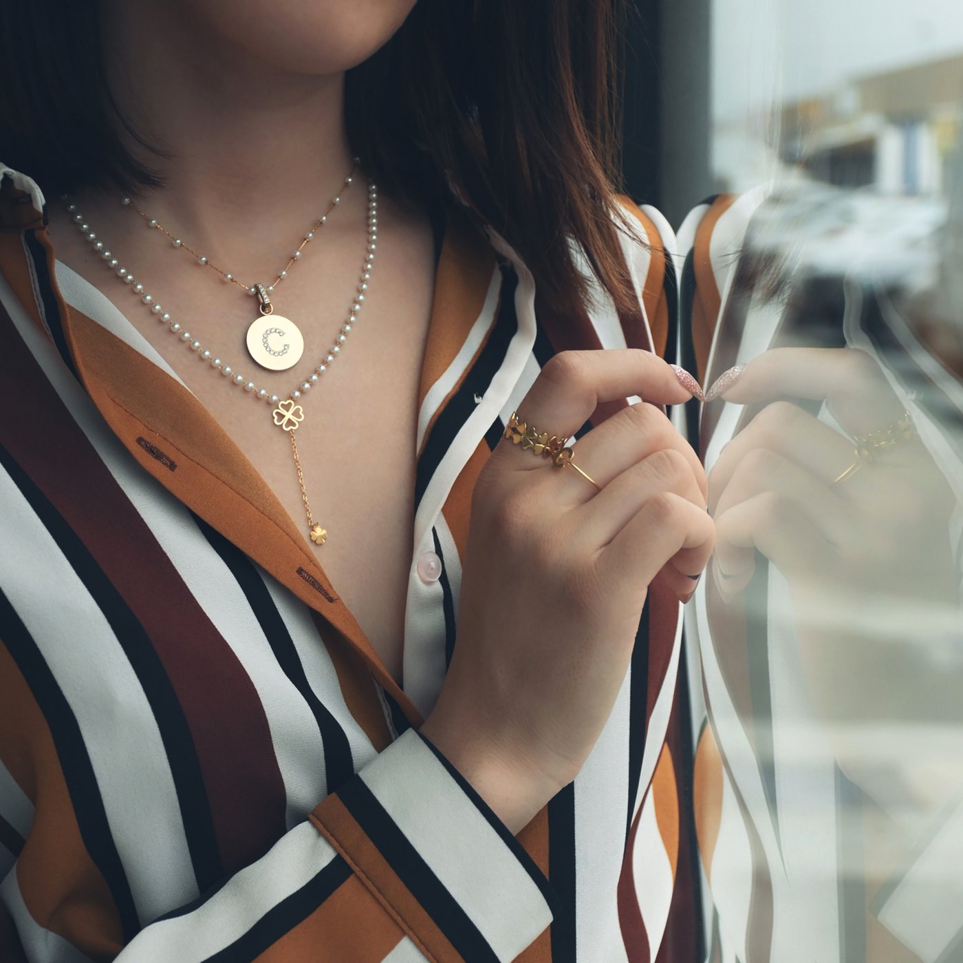 Charm Pendent inicial y circonitas