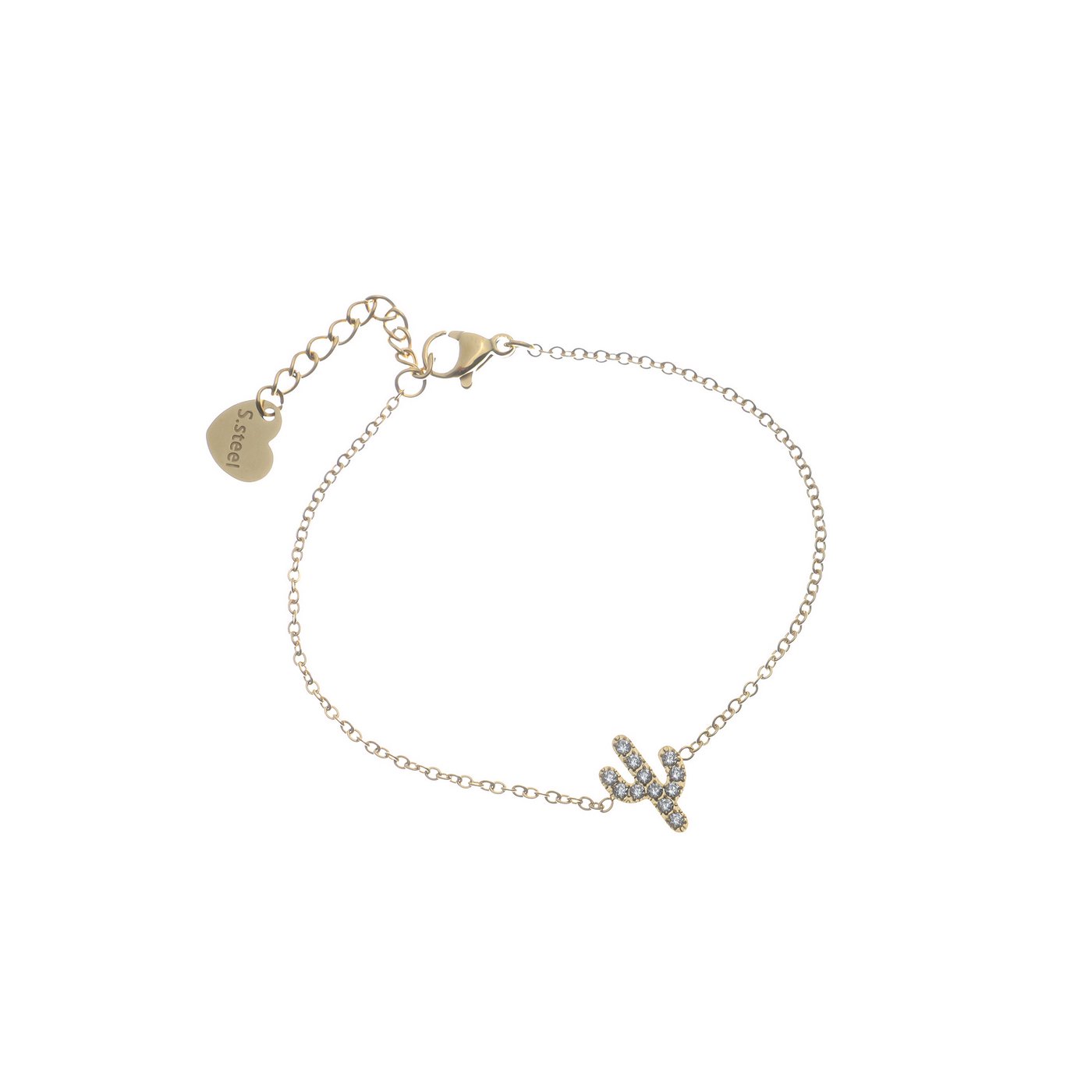 Delicate bracelet cactus and zircons