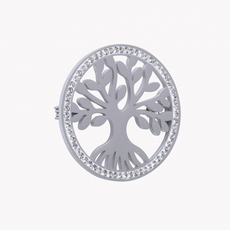 Brooch in stainless steel tree of Life GB