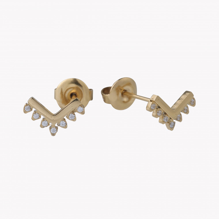 Steel earrings and zirconies in v GB