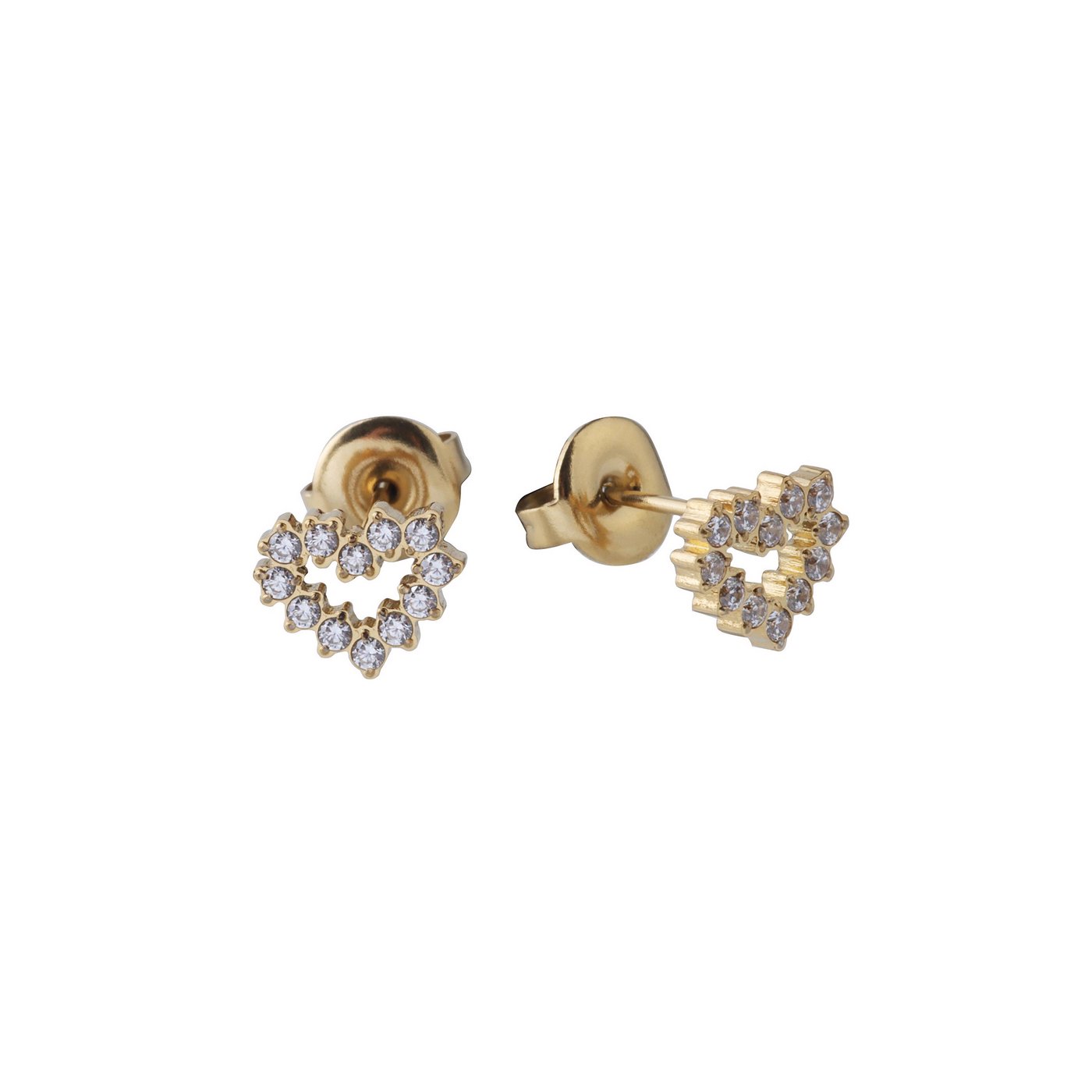 Boucles d\'oreilles Delicate avec zircones et cœur