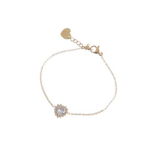 Bracelet stainless steel zirconies heart GB