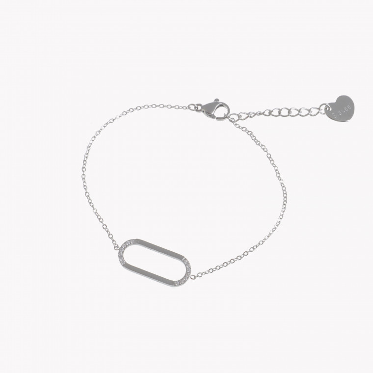 Bracelet stainless steel zirconies simple GB