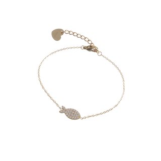 Bracelet stainless steel zirconies fish GB