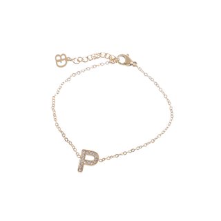Bracelet stainless steel with zirconies word GB