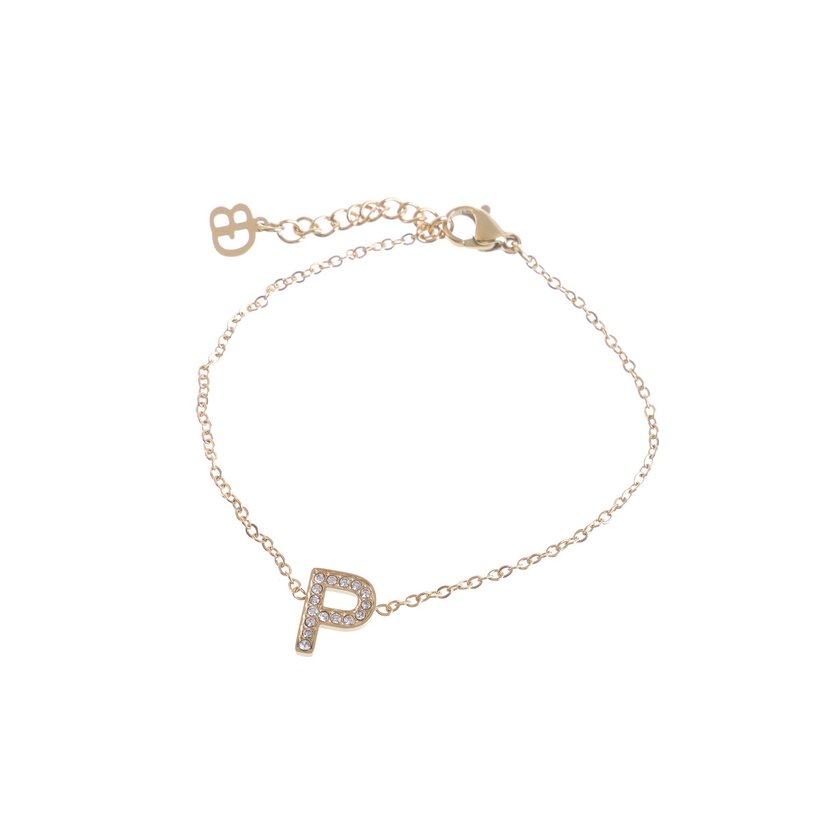 Bracelet stainless steel with zirconies word GB