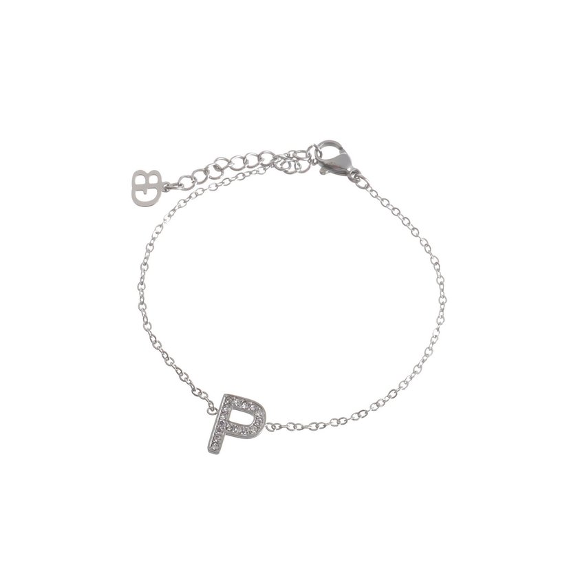 Bracelet stainless steel with zirconies word GB