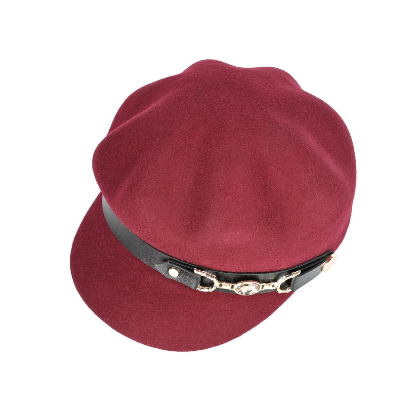 Wool beret with buckle and brillant GB