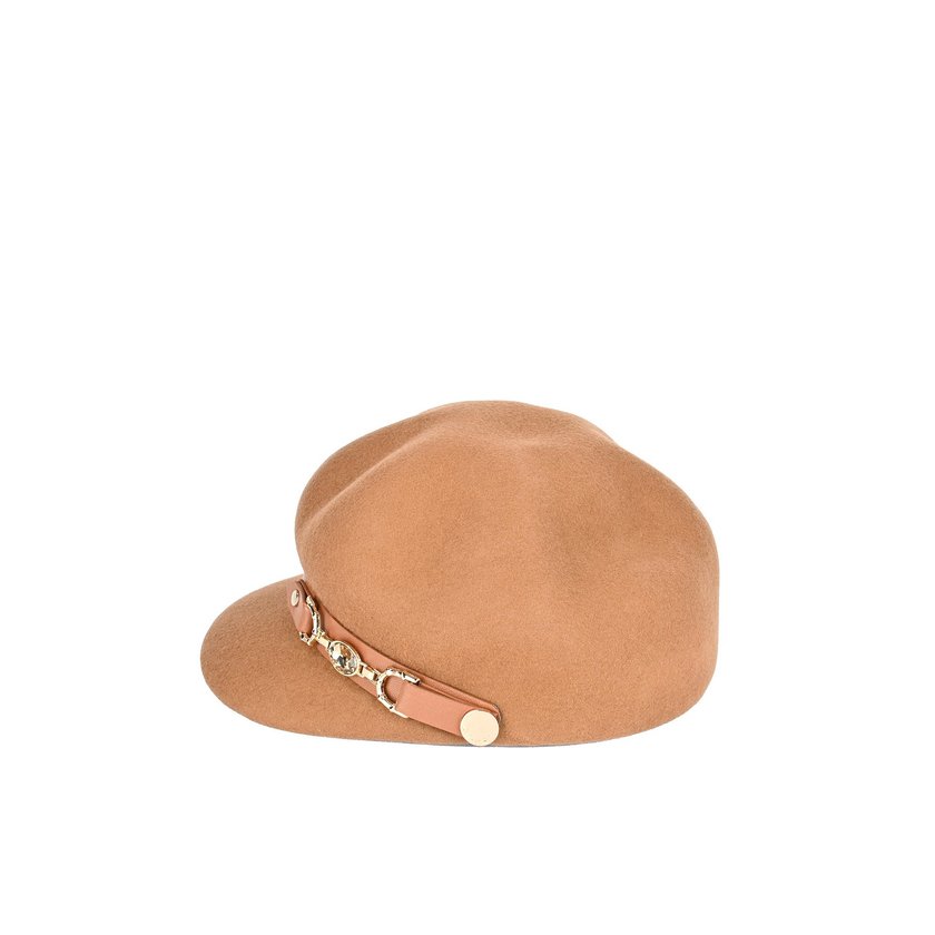Wool beret with buckle and brillant GB