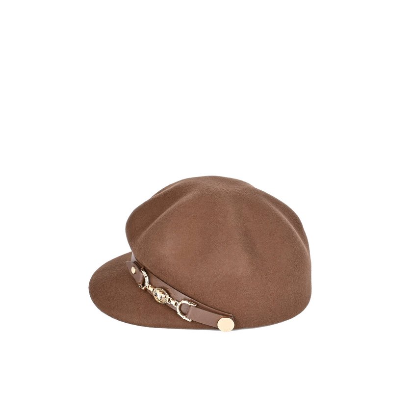 Wool beret with buckle and brillant GB