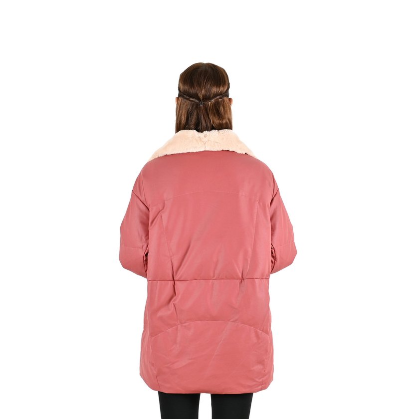 Giacca 100% PU con collare di pelliccia GB