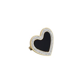 Brooch in stainless steel heart. in. bright GB