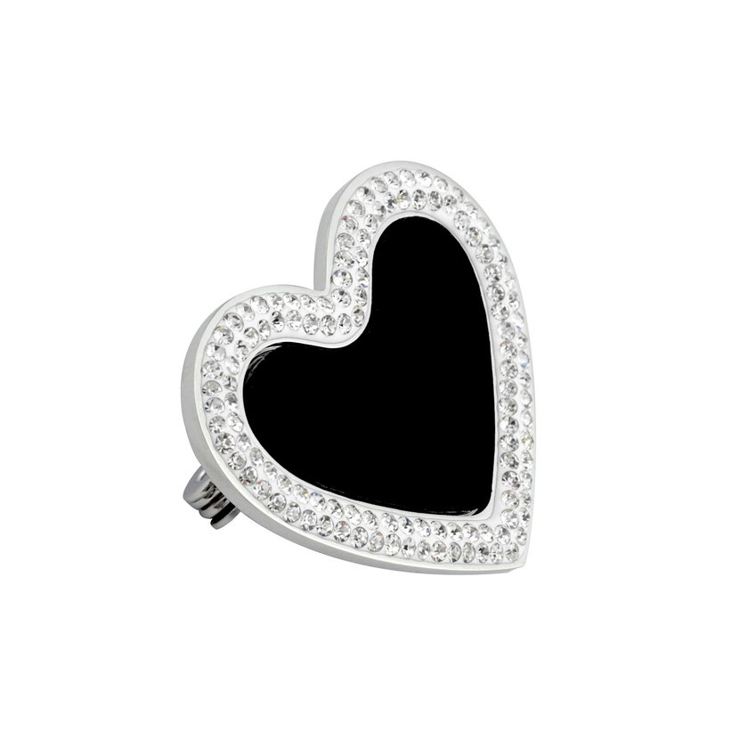 Broche en acier (mère) cœur. dans. brillant GB
