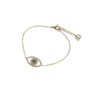 Bracelet in steel and zirconies blue eye GB