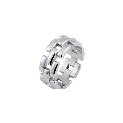 Bague en rhodium géométrique GB