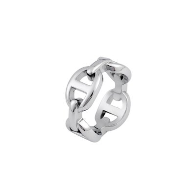 Bague en rhodium chaîne GB