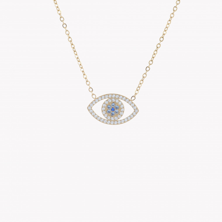 Collier en acier oeil bleu GB