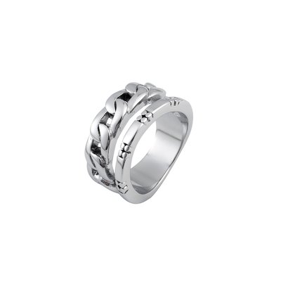 Bague en rhodium irrégulier GB