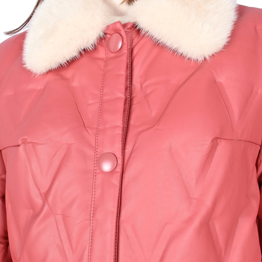 Chaqueta cuello vison con botones laterales GB