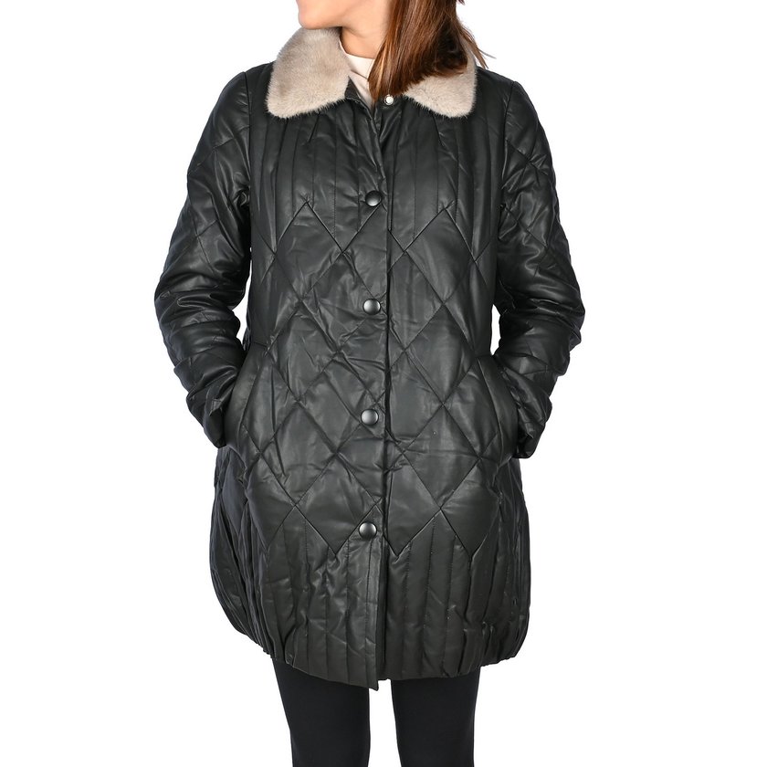 Chaqueta larga con cuello visión GB