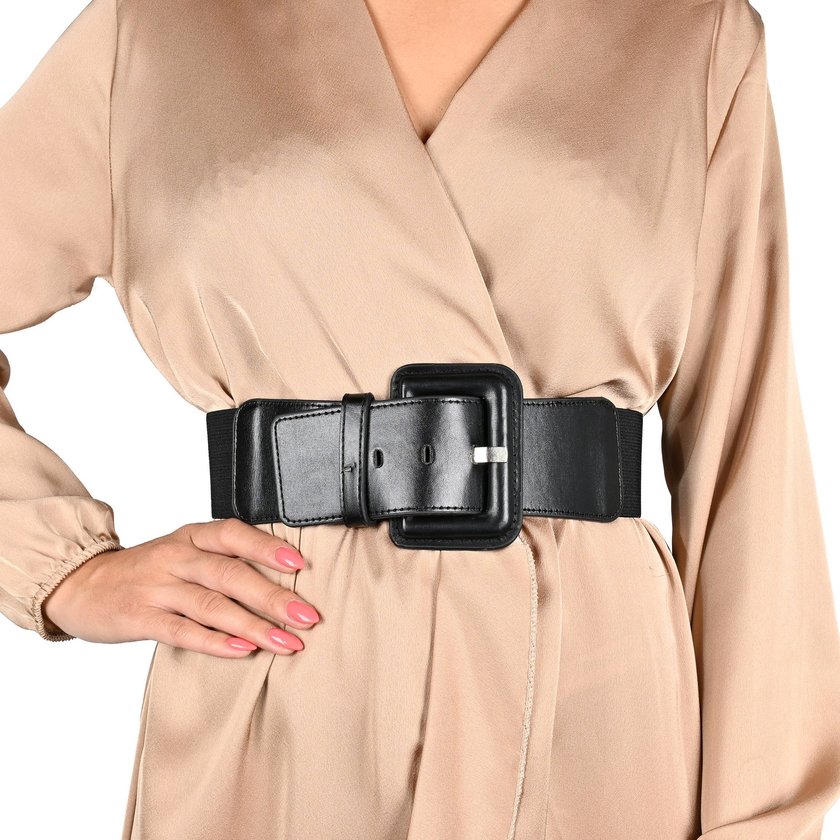 Cinturón largo hebilla rectangular GB