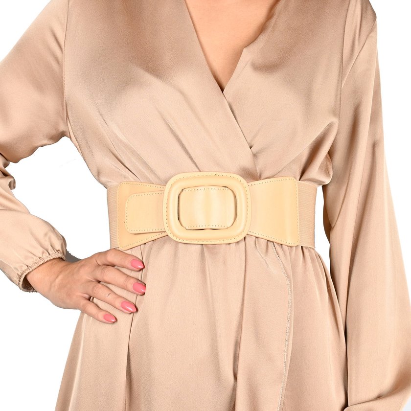 Wide belt with buckle rectangular GB