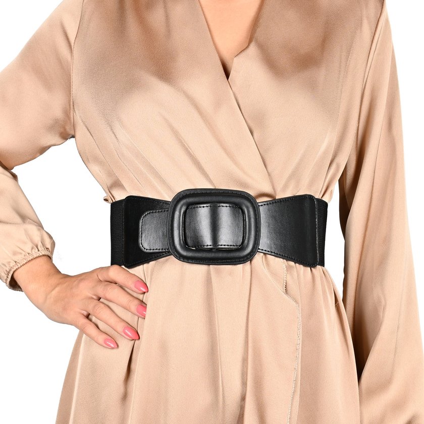 Wide belt with buckle rectangular GB