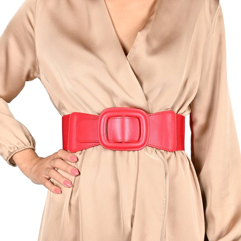 Wide belt with buckle rectangular GB