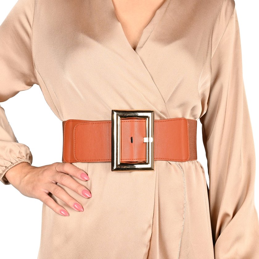 Elastic belt with buckle golden GB