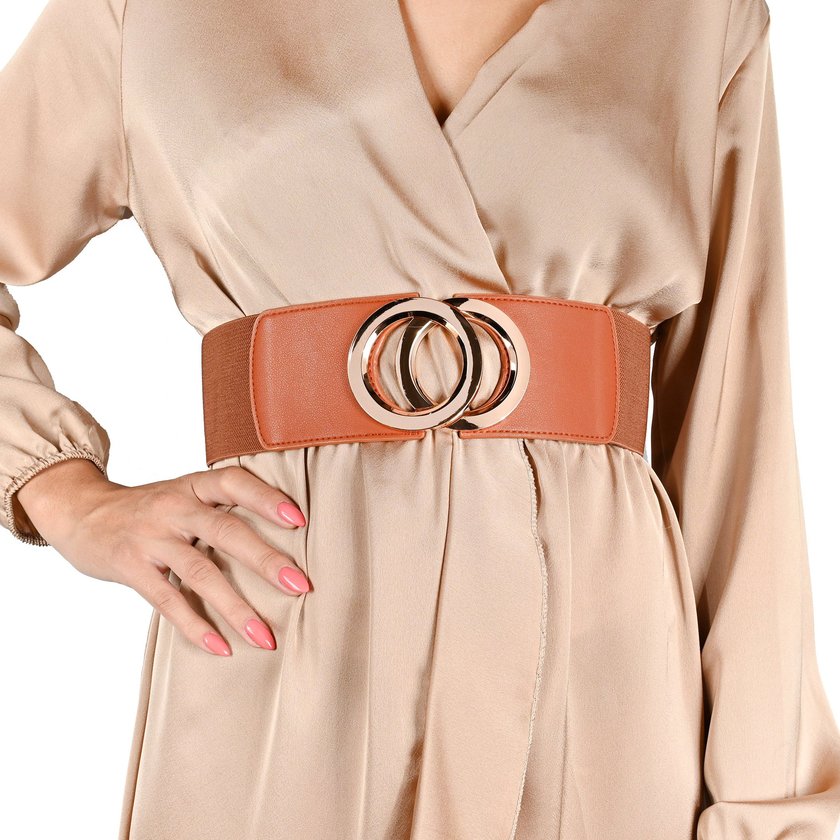 Wide belt with double buckle GB