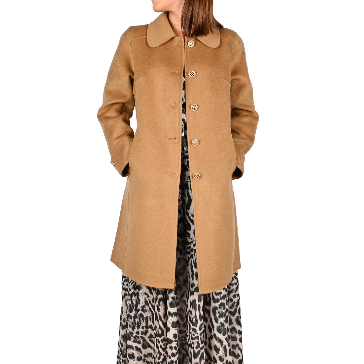 100% wool coat with golden buttons GB