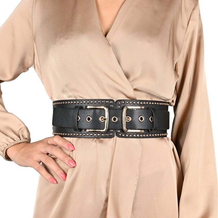 Wide belt with buckle double GB