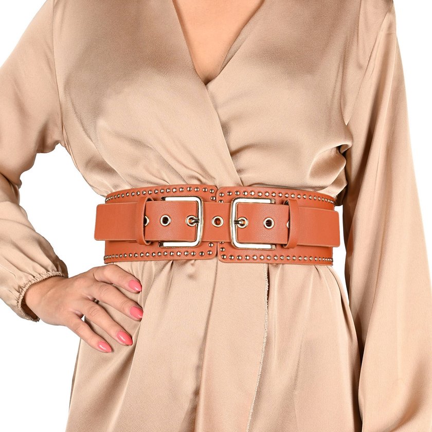 Wide belt with buckle double GB