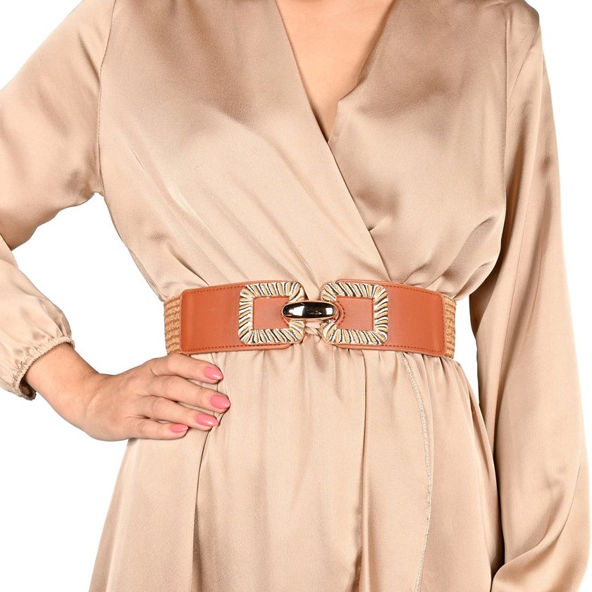 Ceinture en raphia avec détail GB