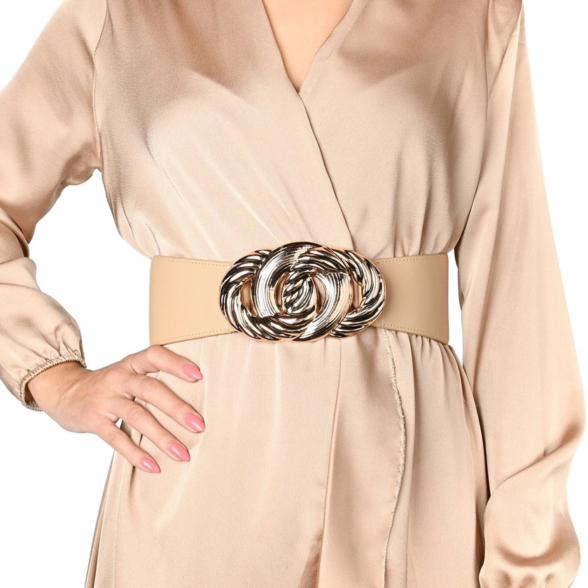 Cinto largo fivela relevo GB