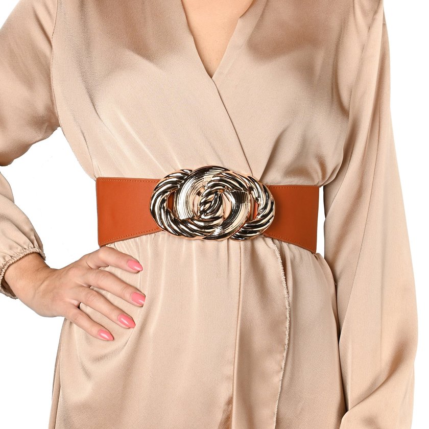 Cinturón largo hebilla relieve GB