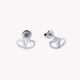 Boucle d&#039;oreilles acier avec zirconies cœur entrelacé GB